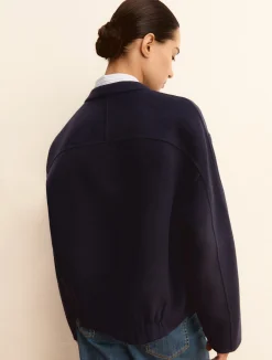 Giacca dritta in double - BLU