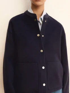 Giacca dritta in double - BLU