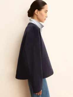 Giacca dritta in double - BLU