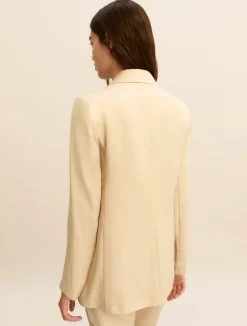 Giacca in twill di misto lino - BEIGE