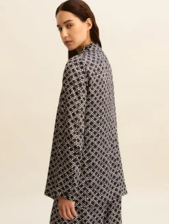 Giacca in twill stampato - BLU