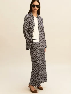 Giacca in twill stampato - BLU