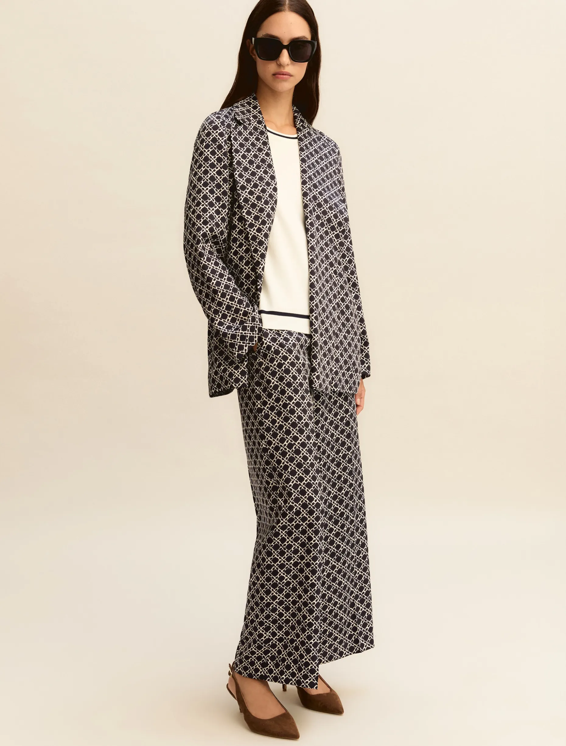 Giacca in twill stampato - BLU