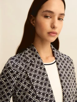 Giacca in twill stampato - BLU