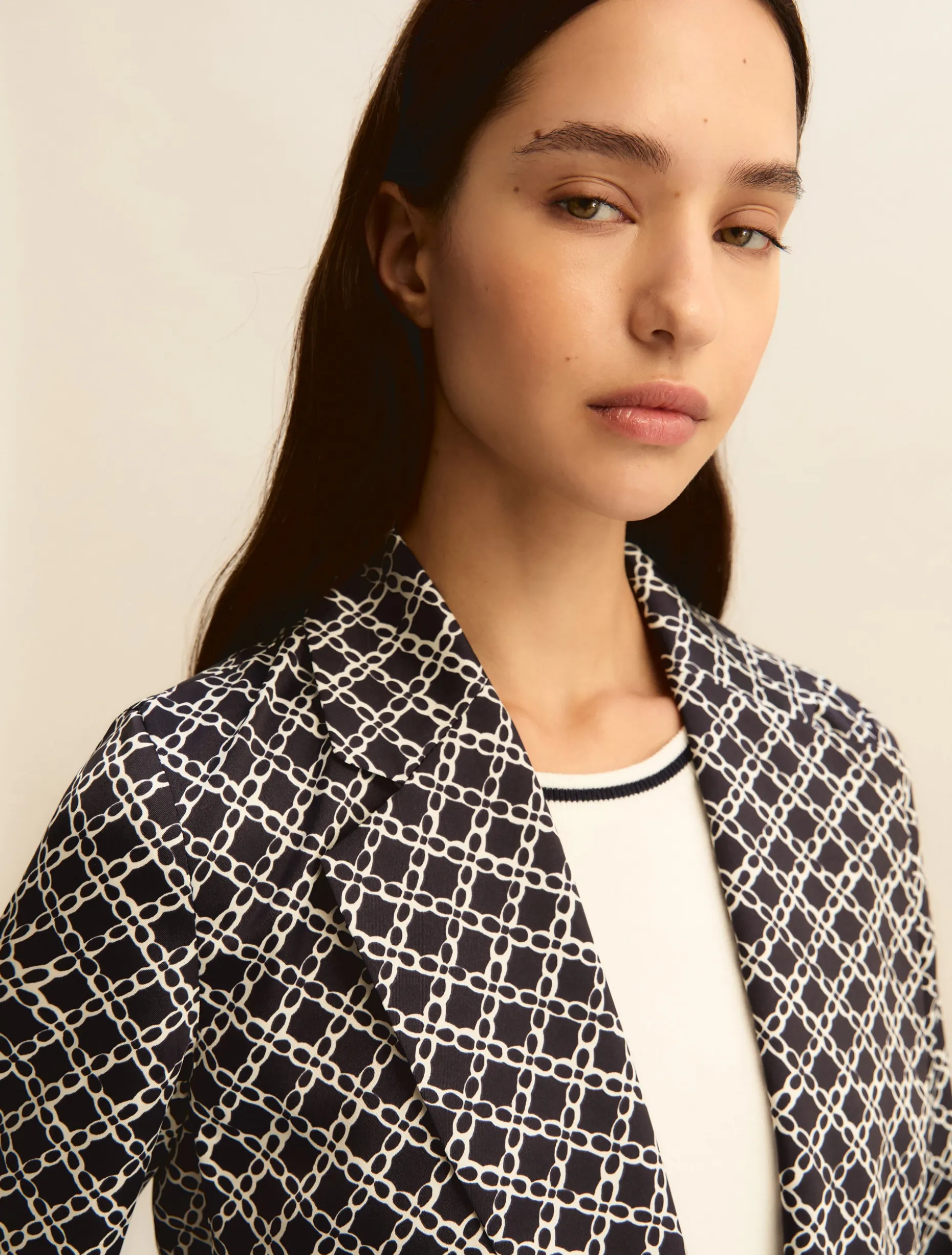 Giacca in twill stampato - BLU