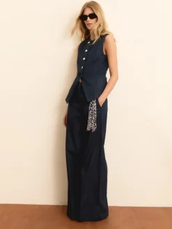Gilet aderente in denim - BLU