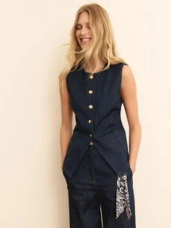 Gilet aderente in denim - BLU