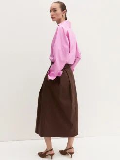 Gonna ampia in popeline stretch - CAFFE`