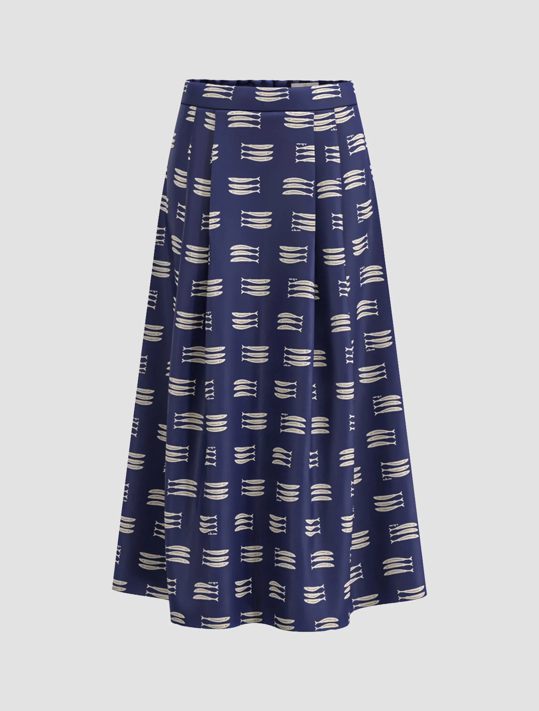 Gonna ampia in raso stretch - BLU