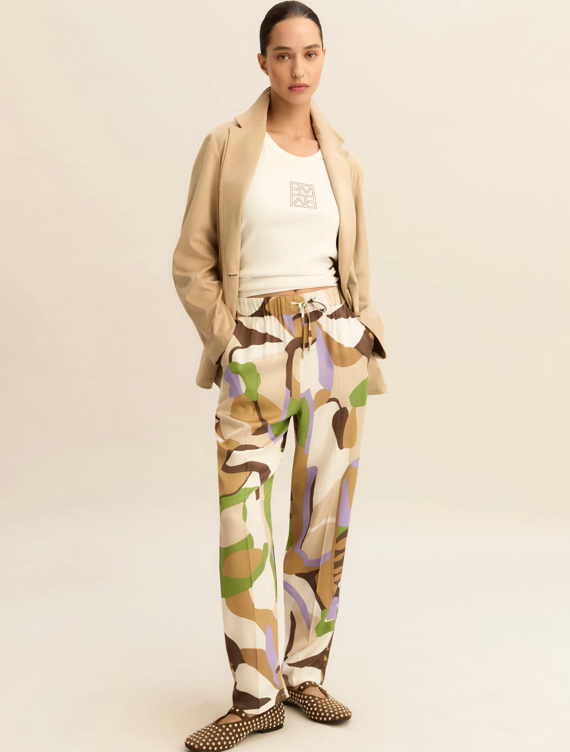 Jogger in twill - SABBIA