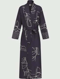 Kimono in twill stampato - BLU