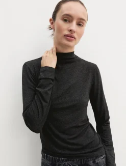 Maglia a lupetto in viscosa - ANTRACITE
