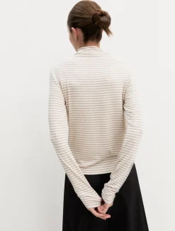 Maglia a lupetto in viscosa - BEIGE