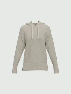 Maglia con cappuccio in light wool lurex e micro paillette - GRIGIO CHIARO MELANGE