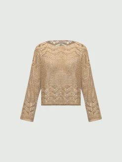 Maglia con lurex - CAMMELLO