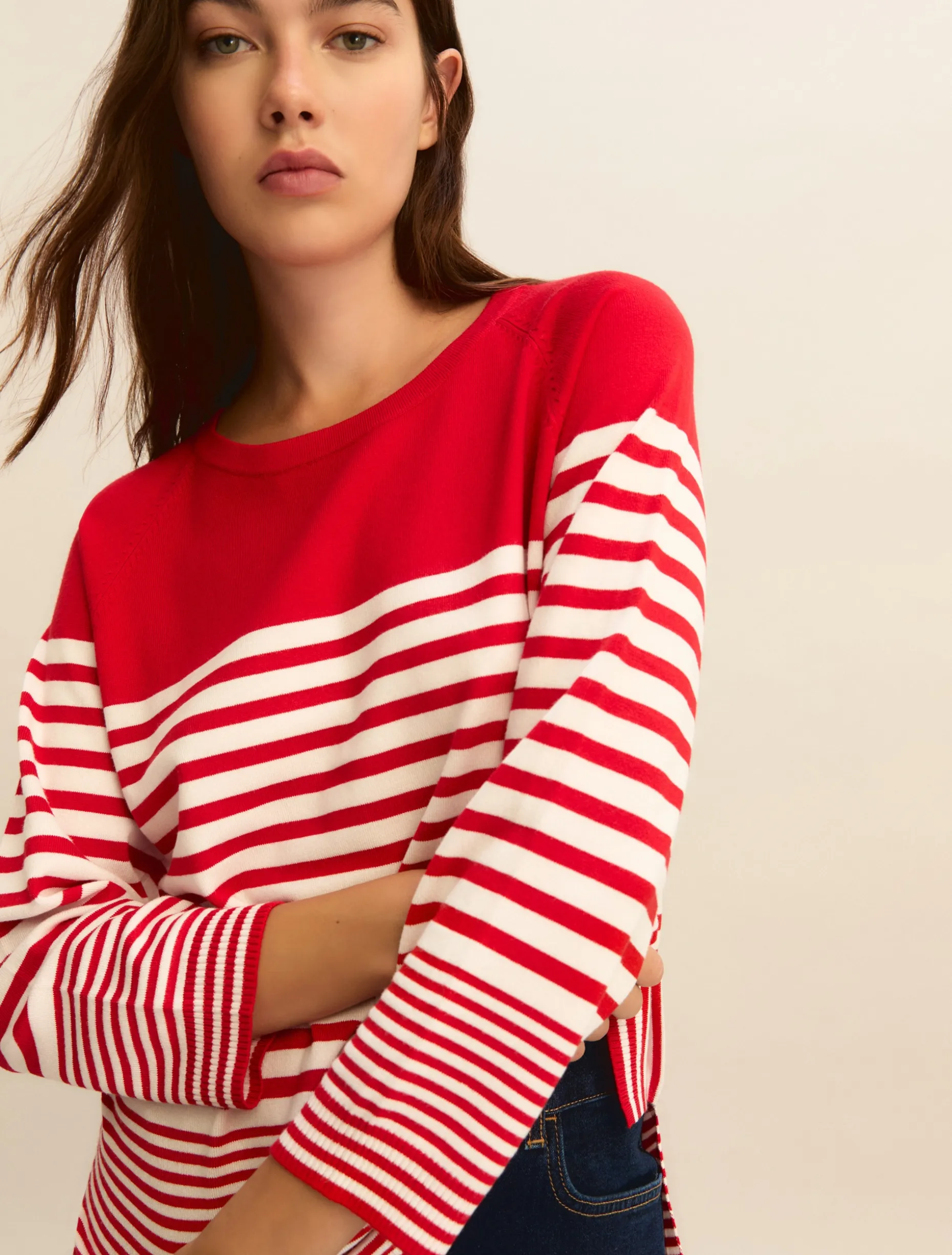 Maglia in viscosa stretch - ROSSO