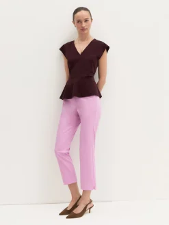 Pantalone capri in cotone stretch - ROSA INTENSO