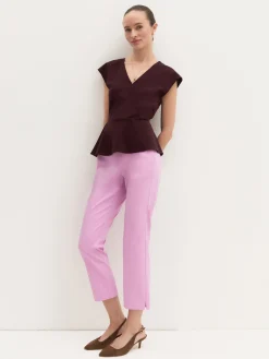 Pantalone capri in cotone stretch - ROSA INTENSO