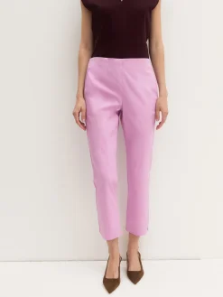 Pantalone capri in cotone stretch - ROSA INTENSO
