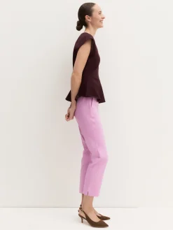 Pantalone capri in cotone stretch - ROSA INTENSO