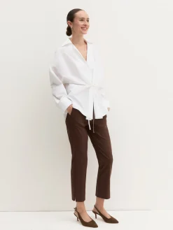 Pantalone capri in cotone stretch - CAFFE`