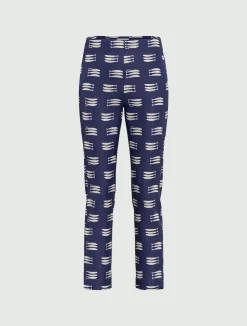 Pantalone capri in raso stretch - BLU