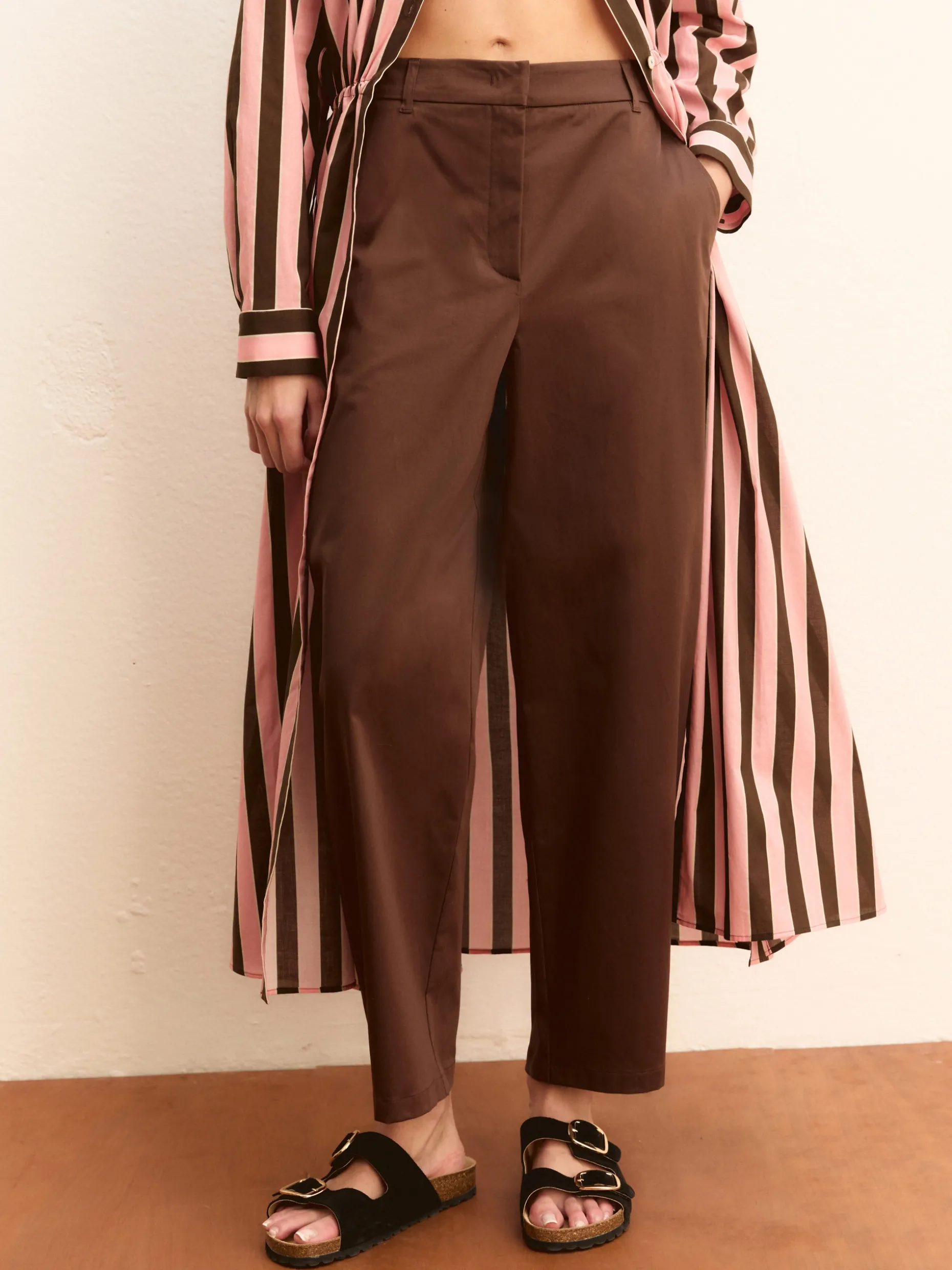 Pantalone chino in raso stretch - CAFFE`