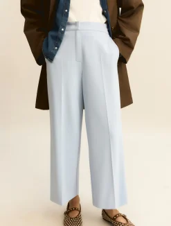 Pantalone cropped in jersey - AZZURRO