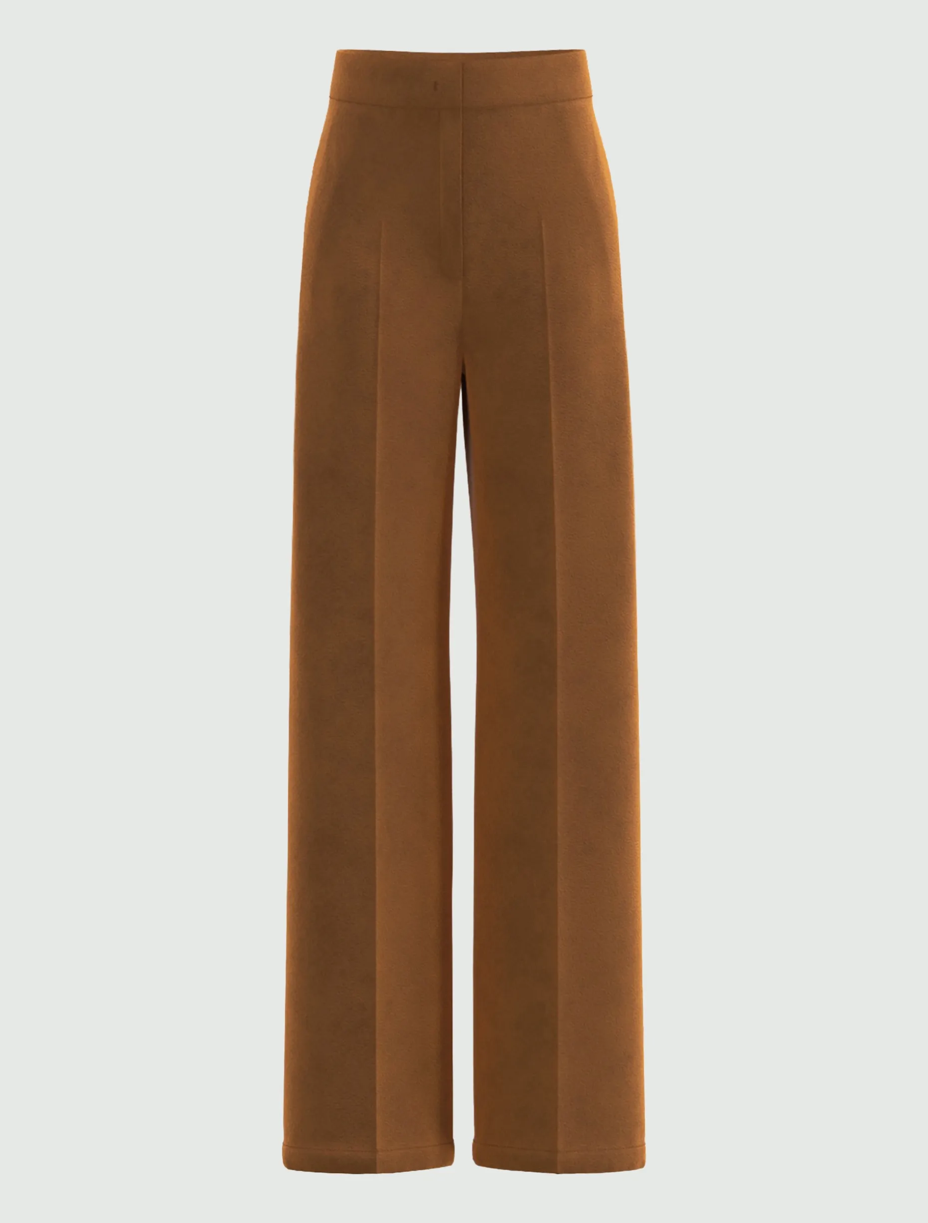 Pantalone dritto in jersey stretch - COGNAC