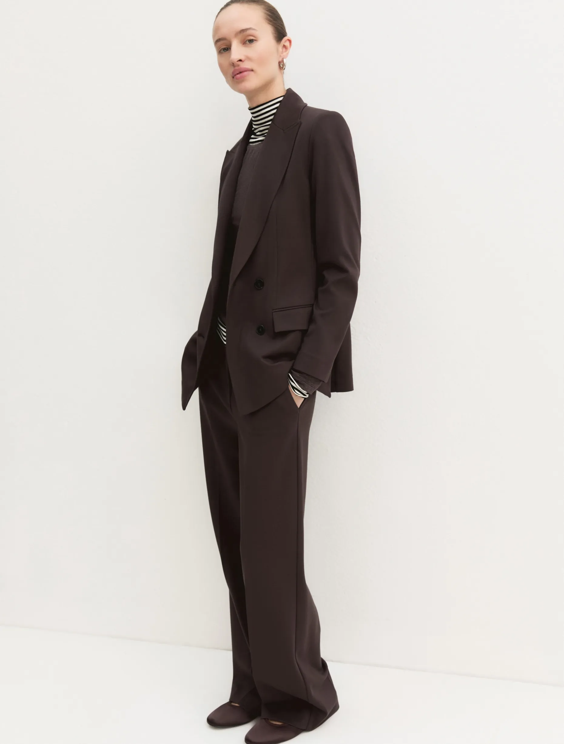 Pantalone dritto in jersey stretch - TESTA MORO