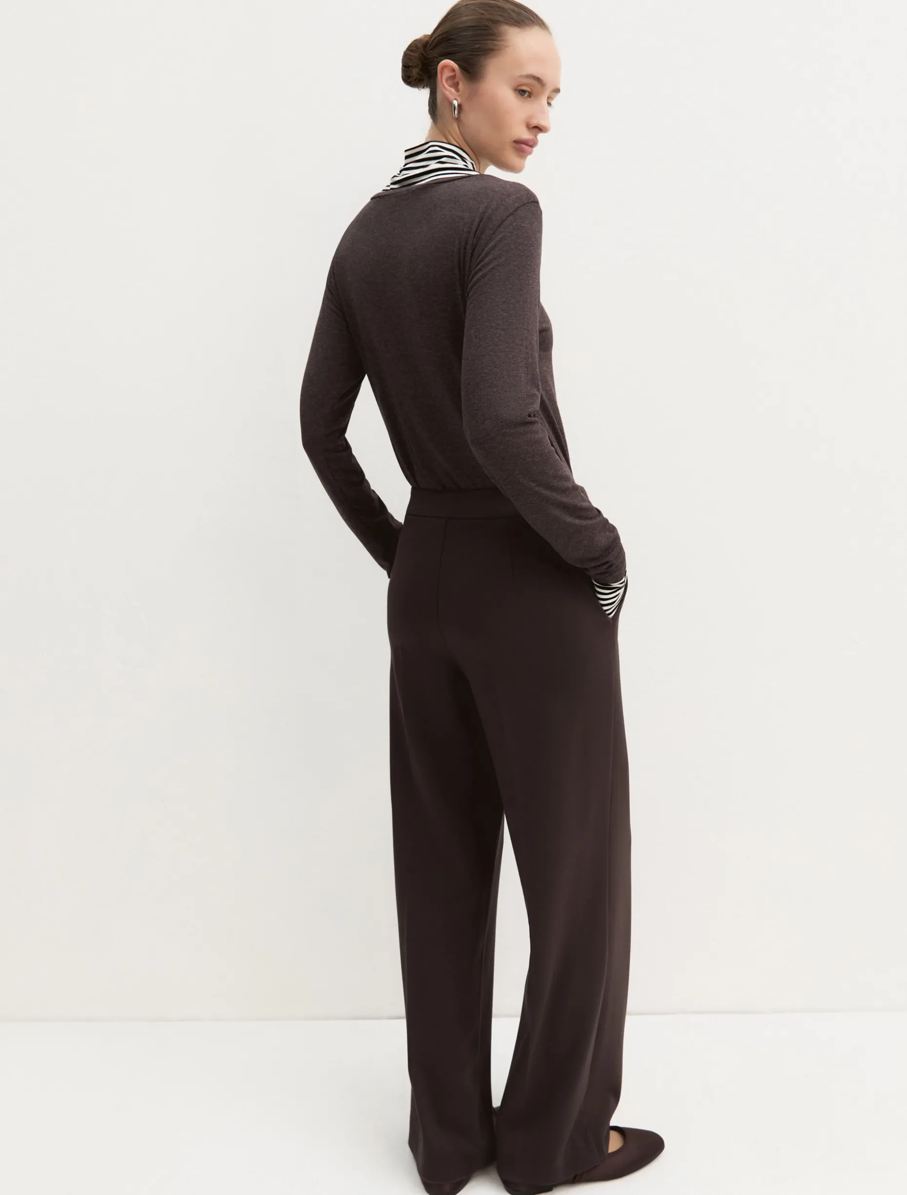 Pantalone dritto in jersey stretch - TESTA MORO