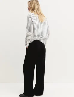 Pantalone dritto in jersey stretch - NERO