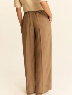 Pantalone dritto in misto viscosa - CAMMELLO