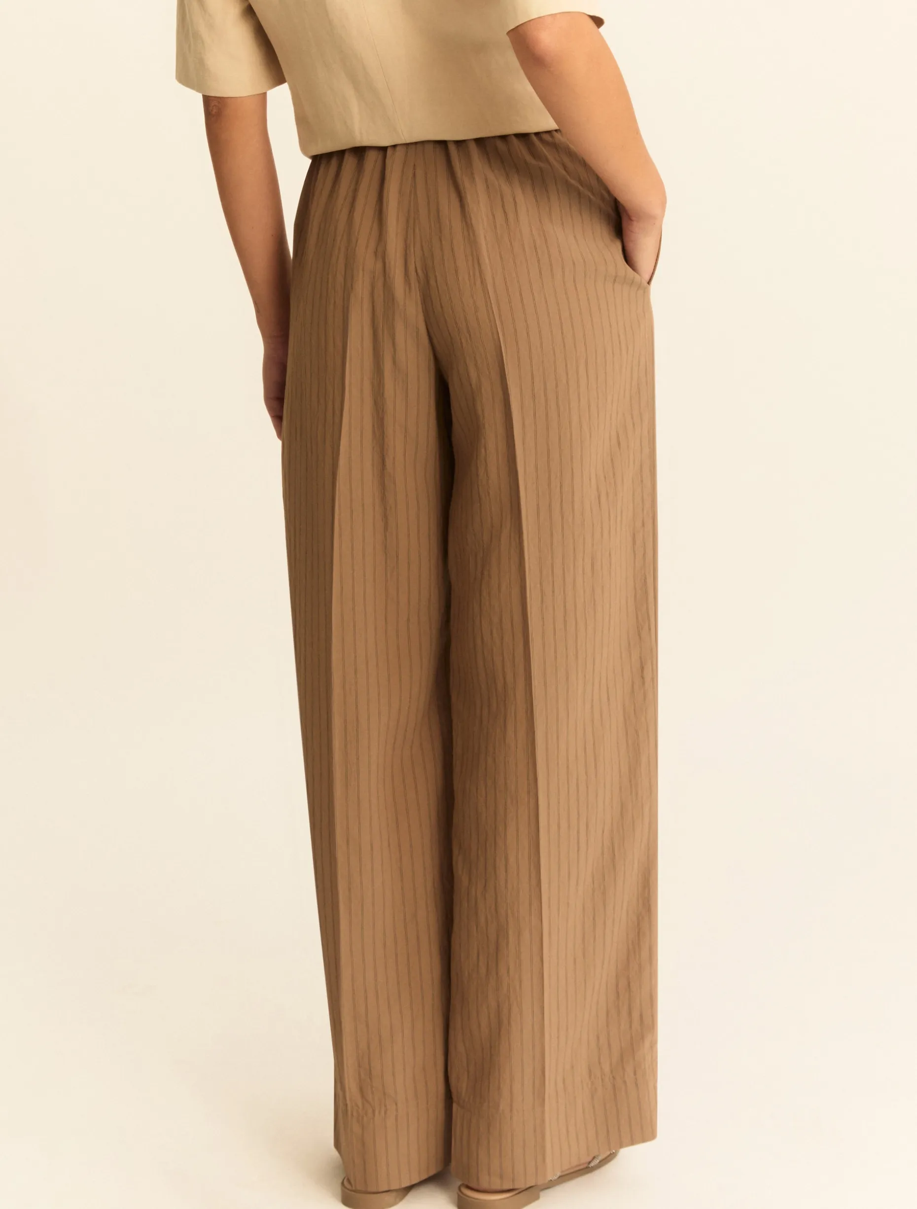 Pantalone dritto in misto viscosa - CAMMELLO