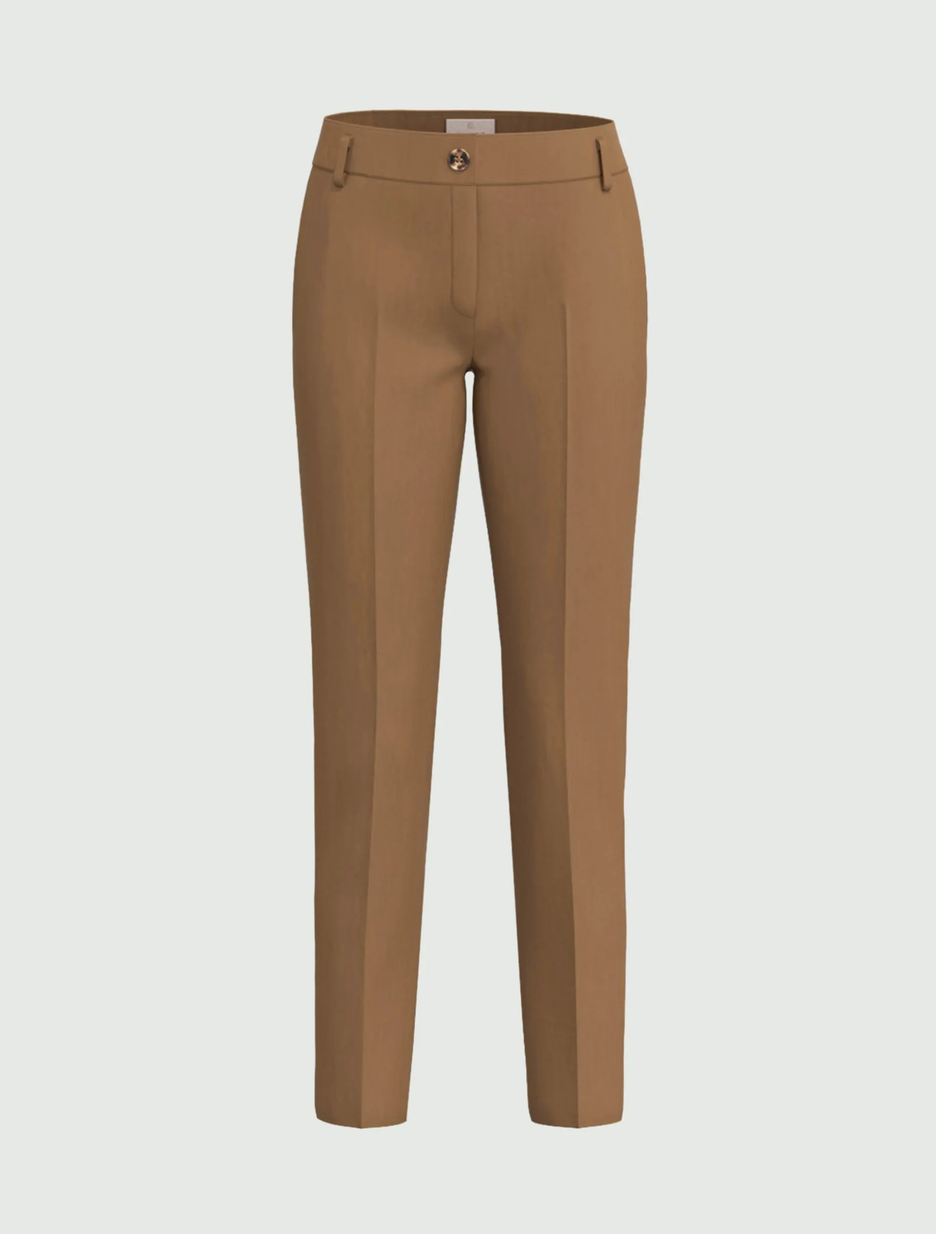 Pantalone dritto in popeline stretch - TORTORA