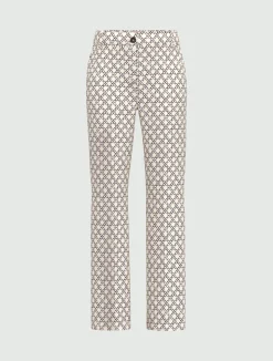 Pantalone flare in cotone stretch - PANNA