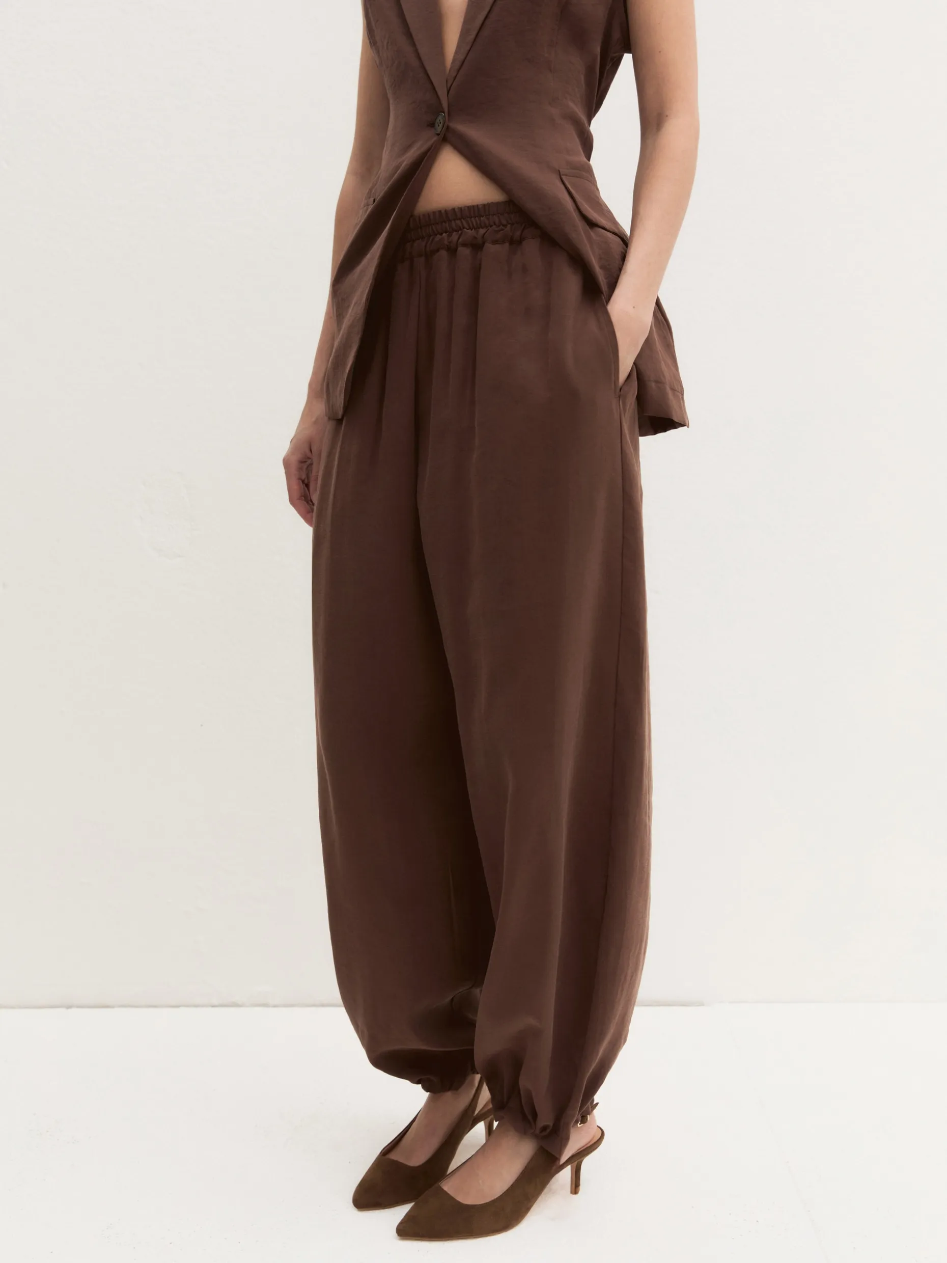 Pantalone fluido con coulisse - CAFFE`