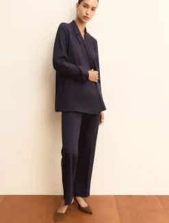 Pantalone fluido con lamé - BLU