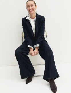 Pantalone in gessato lamé - NAVY