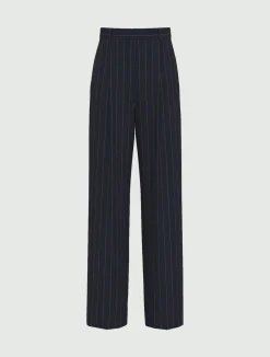 Pantalone in gessato lamé - NAVY