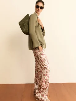 Pantalone in twill stampato - ROSA PERLATO