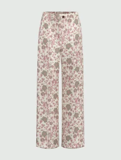 Pantalone in twill stampato - ROSA PERLATO