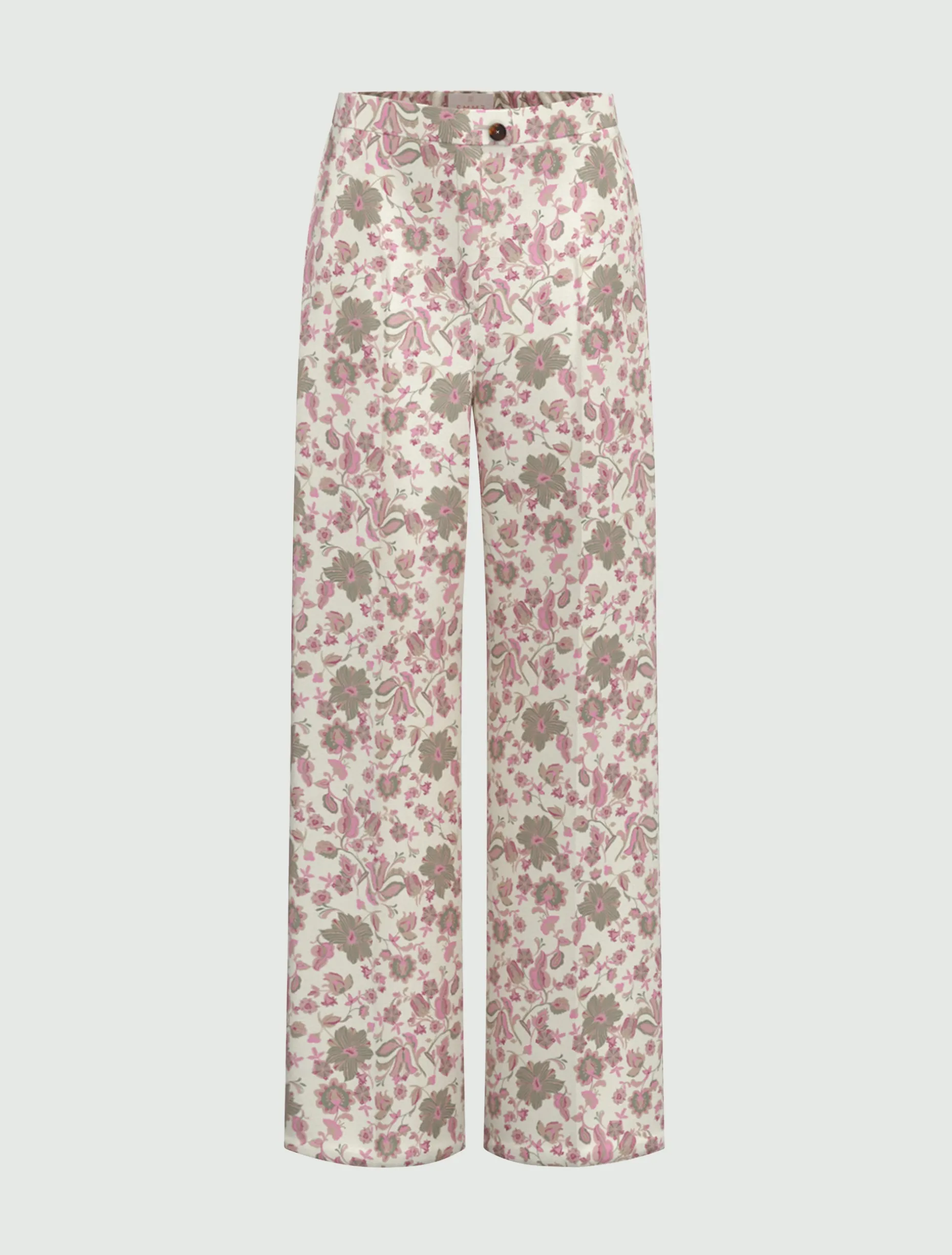 Pantalone in twill stampato - ROSA PERLATO