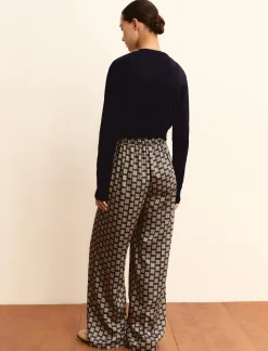 Pantalone in twill stampato - BLU