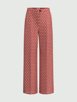 Pantalone in twill stampato - CILIEGIA