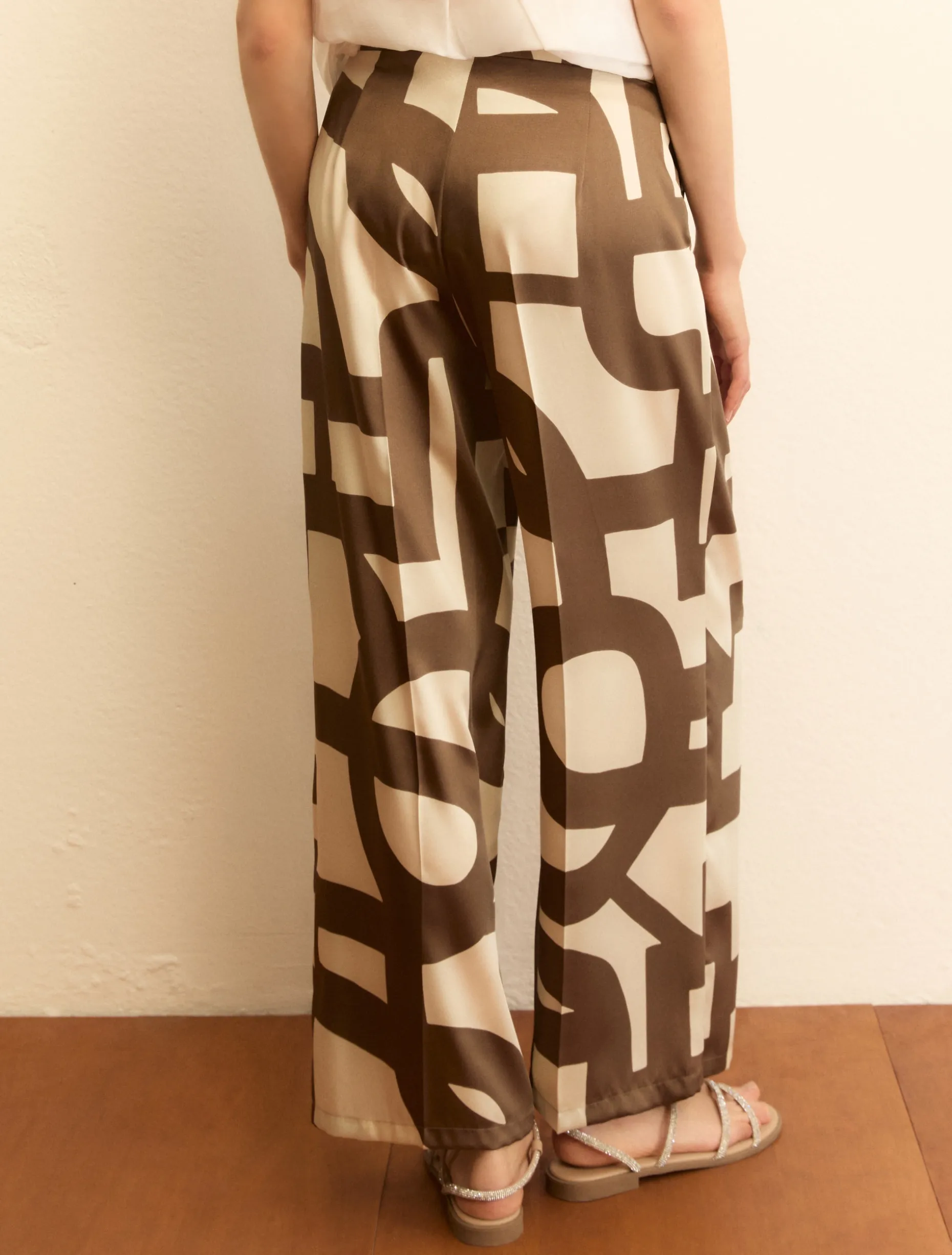 Pantalone in twill stampato - TORTORA