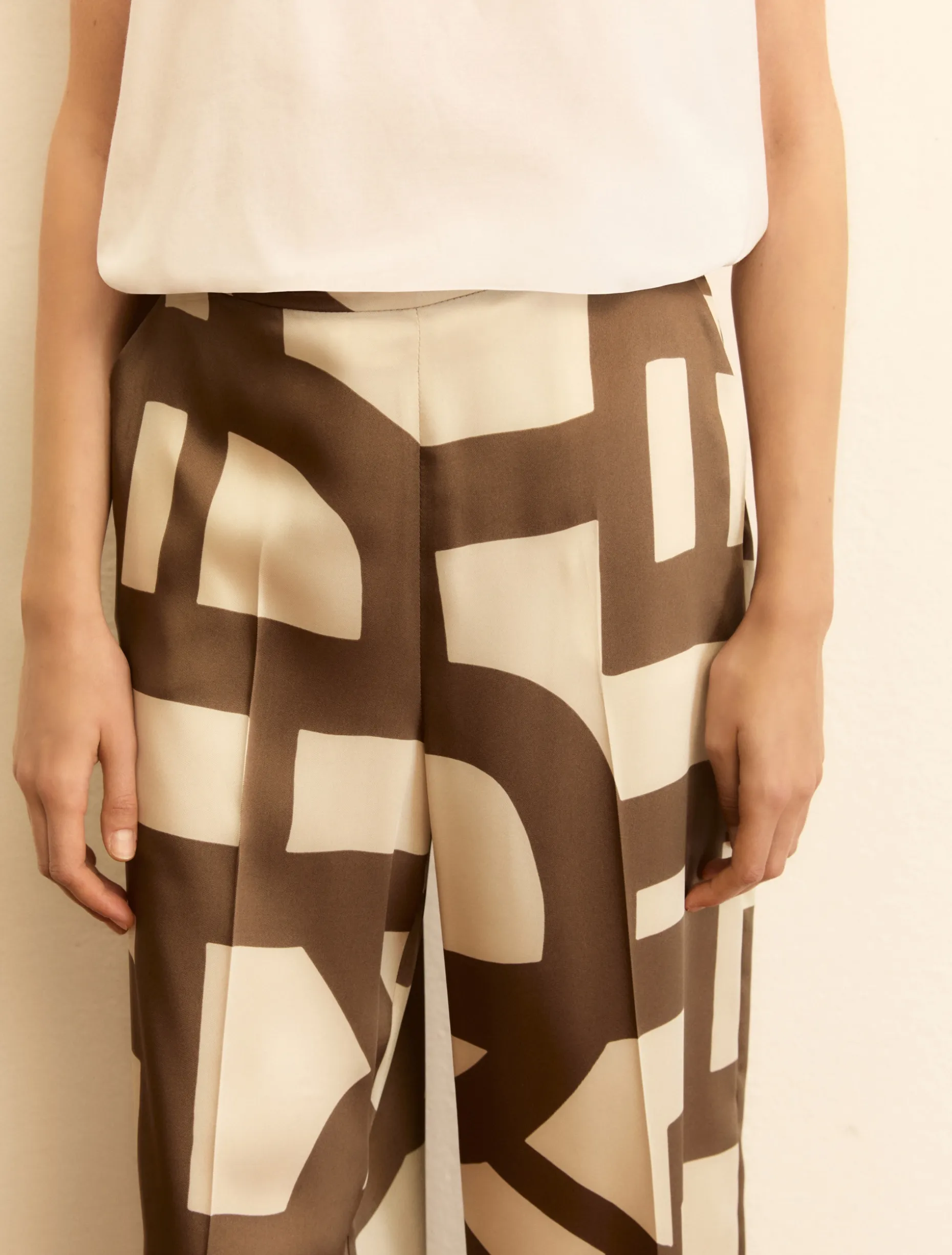 Pantalone in twill stampato - TORTORA