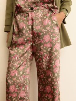 Pantalone in twill stampato - VERDE SOTTOBOSCO