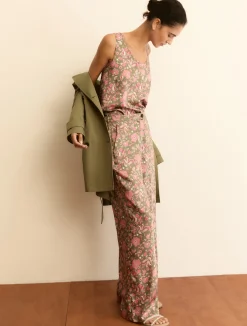 Pantalone in twill stampato - VERDE SOTTOBOSCO