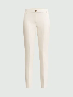 Pantalone slim fit in gabardina - BIANCO